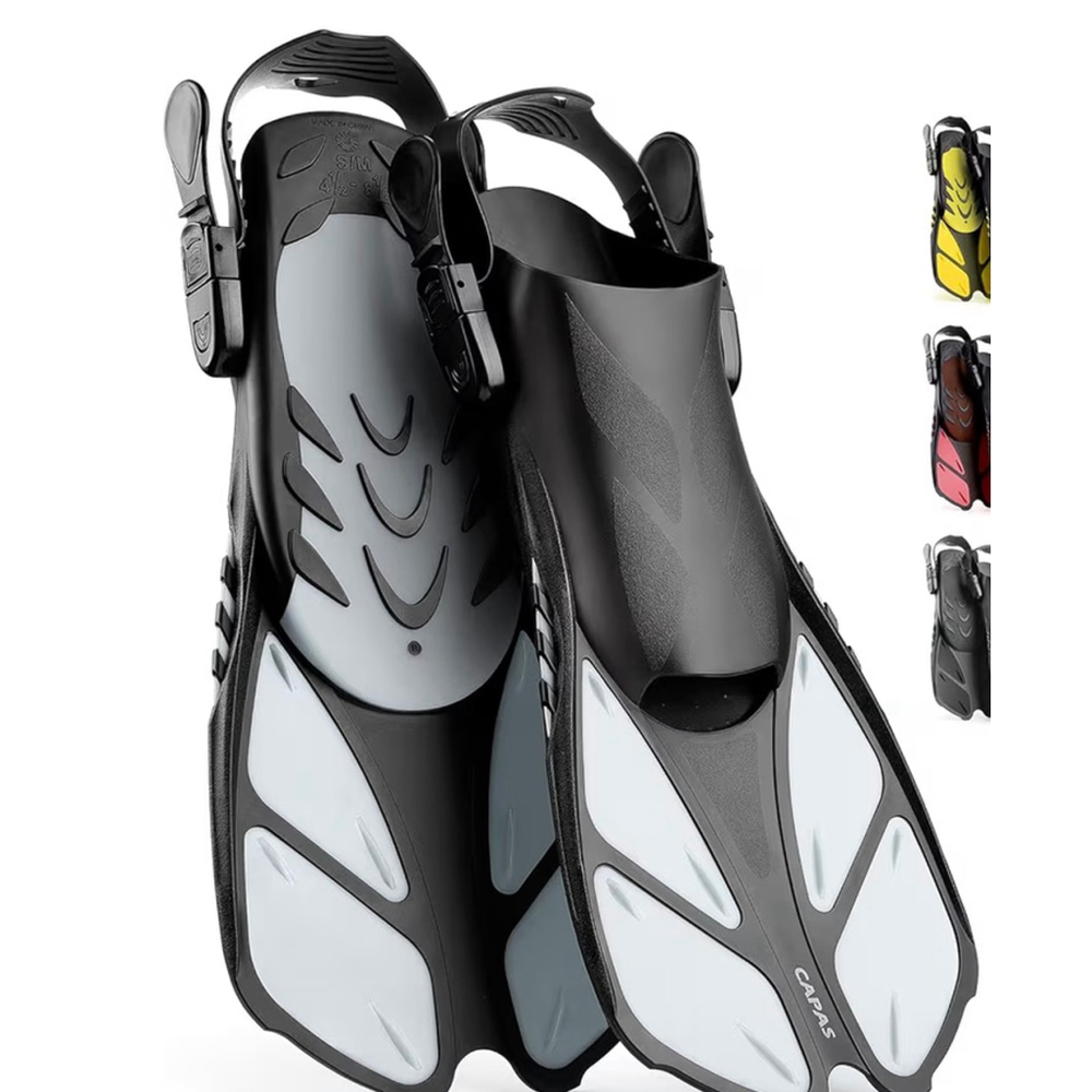 NEW CAPAS Adult Snorkeling Swim Fins Travel Size Short Adjustable Diving S/M